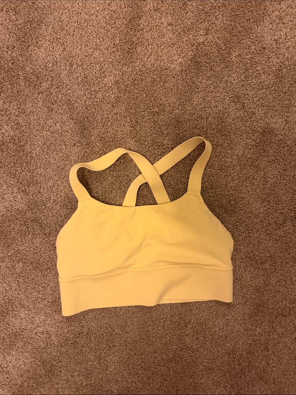 Light Yellow Strappy Sports Bra
